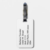 英国の黒褐色のタータンチェック ラゲッジタグ (裏面縦)