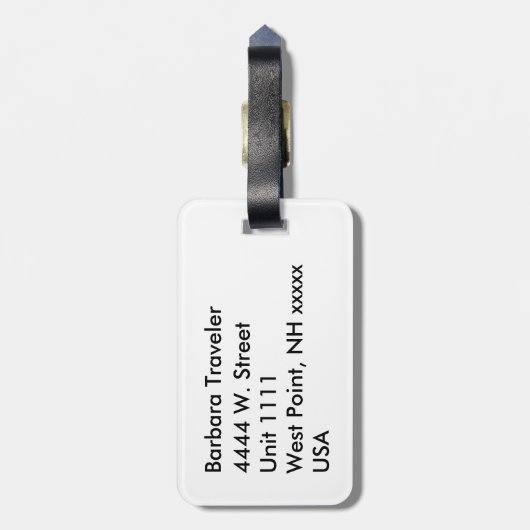 英国の黒褐色のタータンチェック ラゲッジタグ (裏面縦)