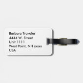 英国の黒褐色のタータンチェック ラゲッジタグ (裏面横)