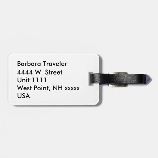 英国の黒褐色のタータンチェック ラゲッジタグ (裏面横)