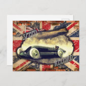 英国の1900年レースカー機 ポストカード (正面/裏面)