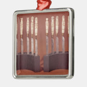 英国の(昆虫)オオカバマダラ、モナークを示す切り分けられたナイフのハンドル メタルオーナメント (左)