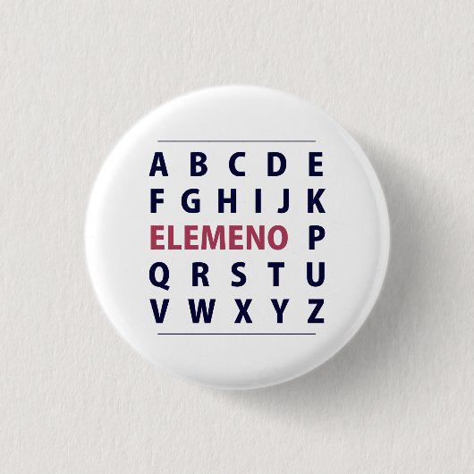 英国のAlphapbet ELEMENOの歌 缶バッジ (正面)