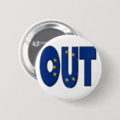 英国のIn/Out EU国民投票。OUTとヨーロッパU 缶バッジ (正面&裏面)