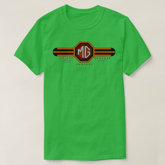 英国のMG車 Tシャツ (デザイン正面)