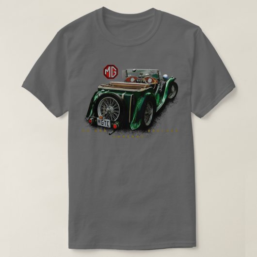 英国のMGTC mg車 Tシャツ (デザイン正面)