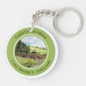 英国のRiver Aiken Lake District上のスカウギル橋 キーホルダー (裏面)