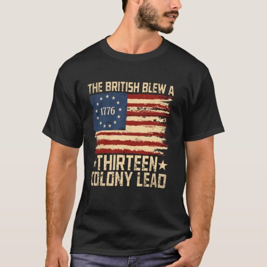 英国は13カ吹ンコロニーで愛国的な第4位を率いる Tシャツ (正面)