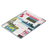 英国やロンドンの新聞とのシームレスなパターン。パグ ノートブック (左側)