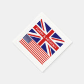 英国アメリカ英国連合ジャック結婚国旗 スタンダードカクテルナプキン (角)