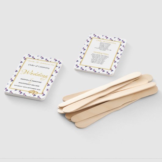 英国イギリスクリスチャンのカスタムウェディングプログラム ハンドファン (組立なし)