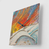 英国ウィンターズデイクリスマス スクエア壁時計 (傾斜)