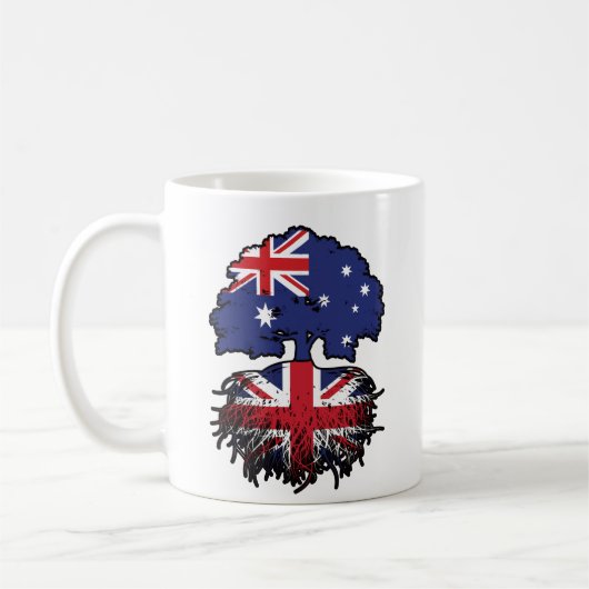 英国オーストラリアツリールーツ国旗 コーヒーマグカップ (左)