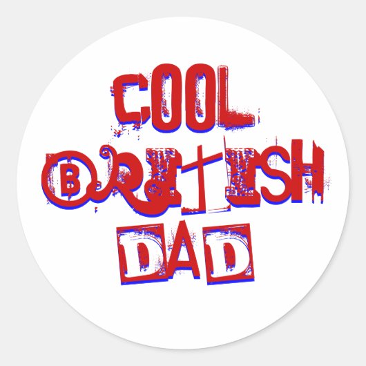 英国カッコいいパパ ラウンドシール (正面)