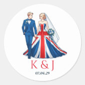 英国カップル結婚ズ ラウンドシール (正面)