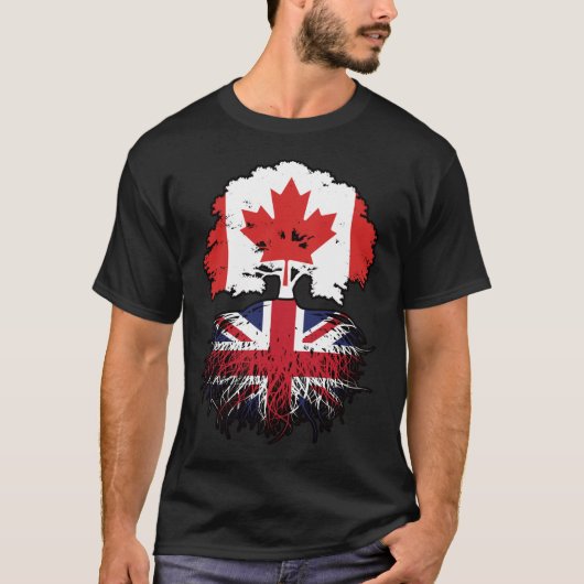 英国カナダツリールーツ国旗 Tシャツ (正面)