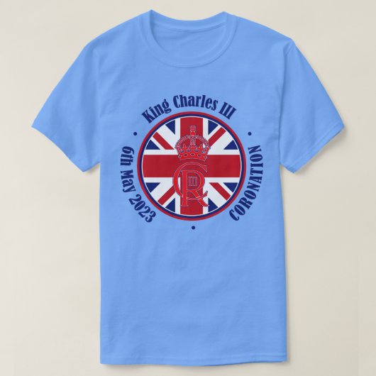 英国キングIIIチャールズ・メモリアビリア・キングスコロナト Tシャツ (デザイン正面)