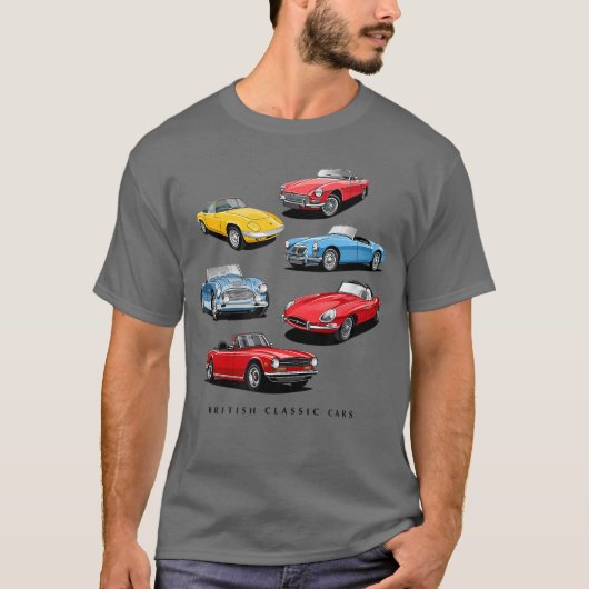 英国クラシックスポーツカコレクション ヴィンテージ Tシャツ (正面)