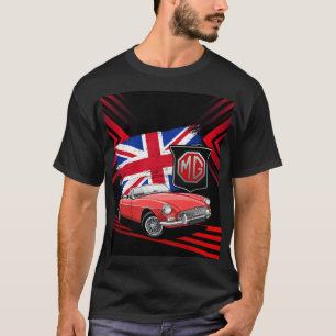 英国クラシックスポーツカー – MG MGBコンバーチブルT- Tシャツ