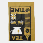 英国クラシック茶の飲み物 キッチンタオル (縦)