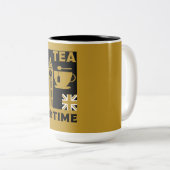 英国クラシック茶の飲み物 ツートーンマグカップ (正面右)