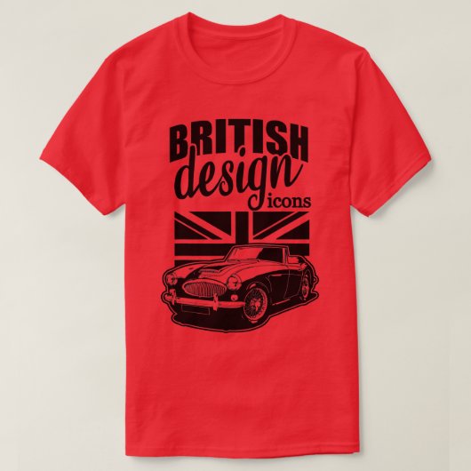 英国クラシック車オースティンヒーリー Tシャツ (デザイン正面)