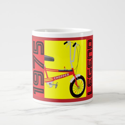 英国クラシック1970年の象徴的自転車 ジャンボコーヒーマグカップ (正面)