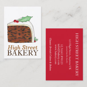 英国クリスマスケーキショップベーカリー食品 名刺