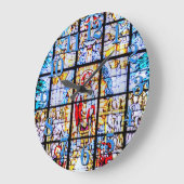 英国グリニッジのステンドグラス教会の窓 ラージ壁時計 (傾斜)