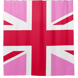 英国ゲイプライド(ピンクユニオンジャック) (ゲイイギリス国旗) シャワーカーテン