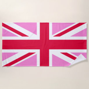 英国ゲイプライド(ピンクユニオンジャック) (ゲイイギリス国旗) ビーチタオル