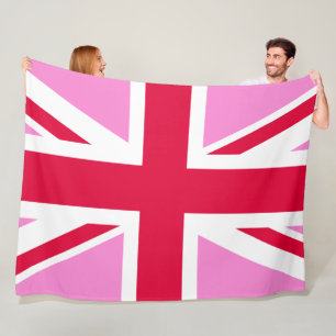 英国ゲイプライド(ピンクユニオンジャック) (ゲイイギリス国旗) フリースブランケット