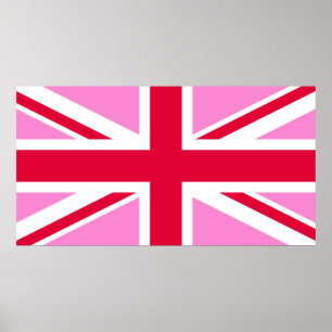 英国ゲイプライド（ピンクユニオンジャック） (ゲイイギリス国旗) ポスター