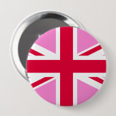 英国ゲイプライド（ピンクユニオンジャック） (ゲイイギリス国旗) 缶バッジ (正面&裏面)
