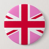 英国ゲイプライド（ピンクユニオンジャック） (ゲイイギリス国旗) 缶バッジ (正面)