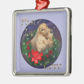 英国コッカースパニエル犬クリスマスプレゼント メタルオーナメント (左)