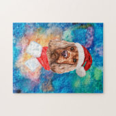 英国コッカースパニエル犬ブリードドッグクリスマス ジグソーパズル (横)