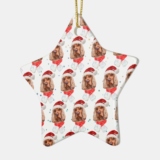 英国コッカースパニエル犬犬はクリスマスを育てる セラミックオーナメント (左)
