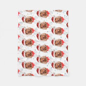 英国コッカースパニエル犬犬はクリスマスを育てる フリースブランケット (正面)