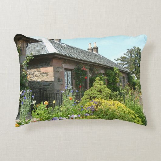 英国コテージII花園写真 アクセントクッション (正面)