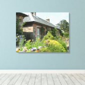 英国コテージII花園写真 キャンバスプリント (インサイチュ (ウッドフロア))