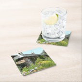 英国コテージII花園写真 スクエアペーパーコースター (インサイチュ)