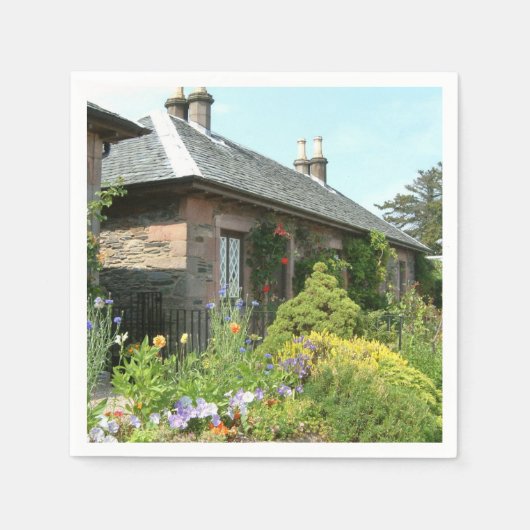 英国コテージII花園写真 スタンダードカクテルナプキン (正面)
