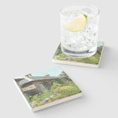 英国コテージII花園写真 ストーンコースター (横)