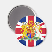 英国コート・オブ・アームズ&フラグ マグネット (正面/裏面)