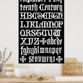 英国ゴシック書道15世紀 ポスター (キッチン)