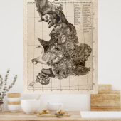 英国サッカーの代表マップ ポスター (キッチン)