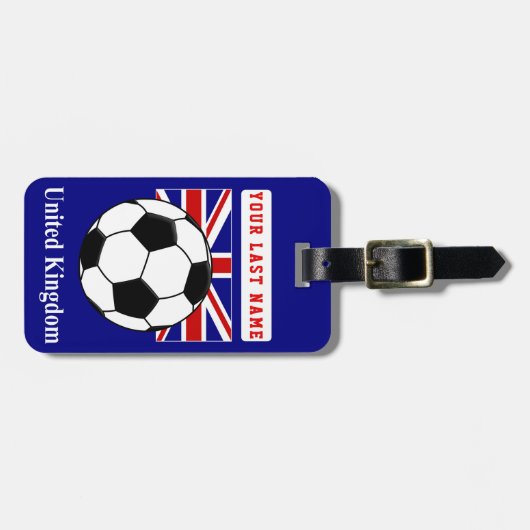 英国サッカーの荷物タグ（後ろに住所を追加） ラゲッジタグ (正面横)
