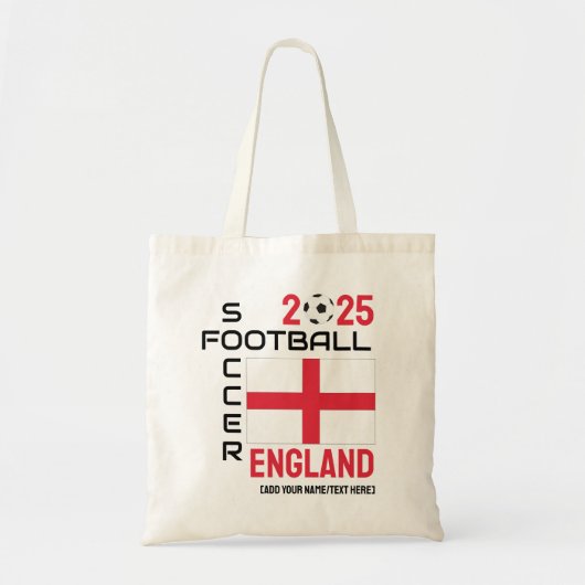英国サッカーサッカー名前をカスタムする2024 ANY YEAR トートバッグ (正面)