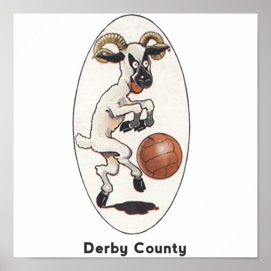 英国サッカーチーム – Derby County Poster ポスター (正面)